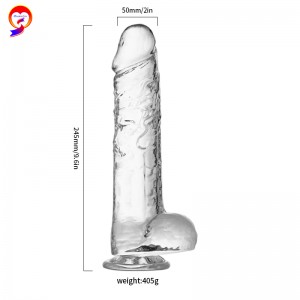Wholesale TPE realistic clear jelly crystal dildos penis adult sex toys for women