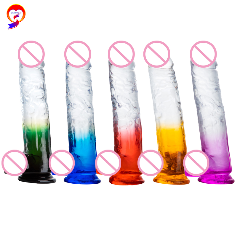 2020 China New Design Pvc Dildo - wholesale Realistic Silicone TPE PVC Rainbow Penis Dildo for Women  – Dreamsex