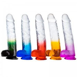 TPE Sex Toy Best Supplier Colorful Silicone Women Sex Toys Crystal Dildo