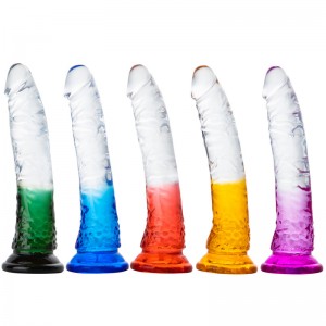 TPR multi-color injection realistic dildo for women